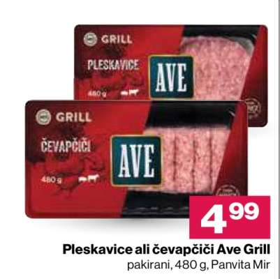 Pleskavice ali čevapčiči Ave Grill