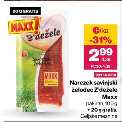 Narezek savinjski želodec Z'dežele Maxx