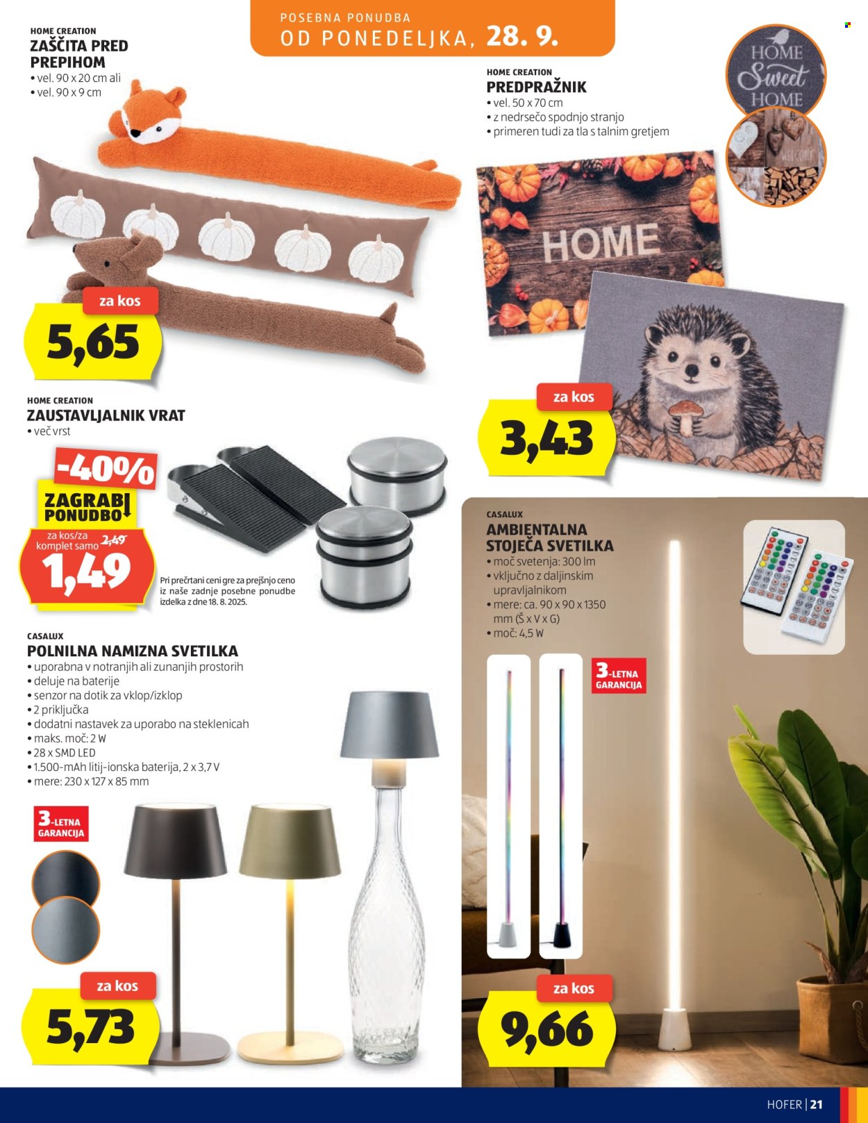 Hofer katalog - 23.9.2026 - 1.10.2026. Stran 21