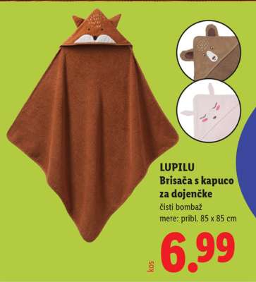 lupilu Brisača s kapuco za dojenčke