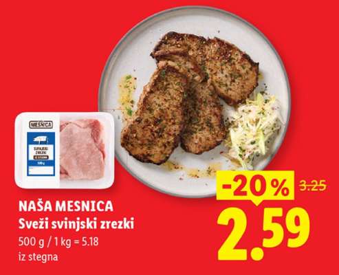 NAŠA MESNICA Sveži svinjski zrezki