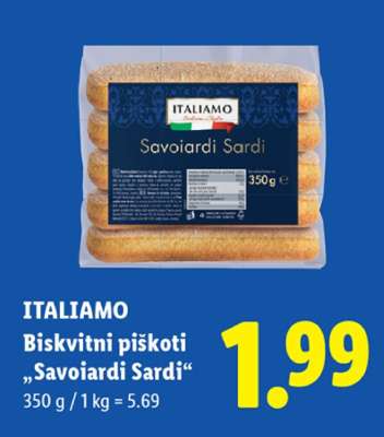 ITALIAMO Biskvitni piškoti "Savoiardi Sardi"