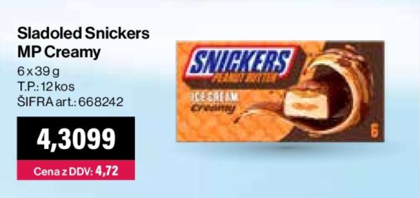 Sladoled Snickers MP Creamy