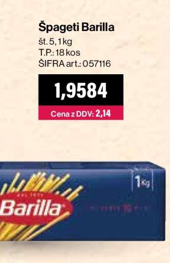 ŠPAGETI BARILLA