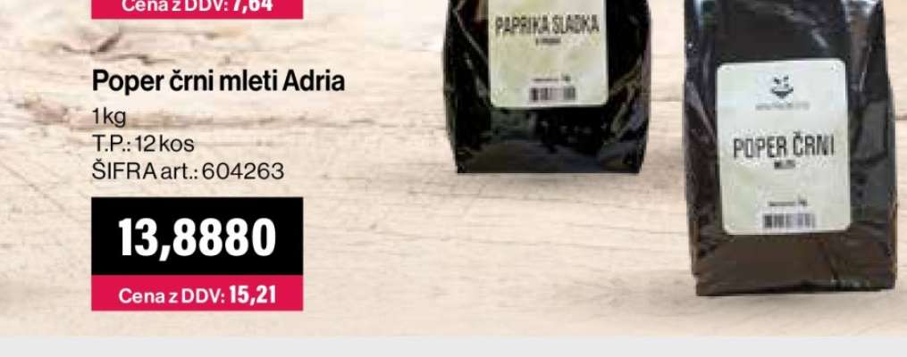Poper črni mleti Adria