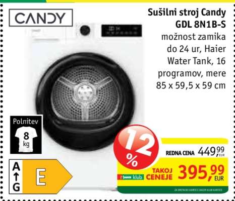 Sušilni stroj Candy GDL 8N1B-S