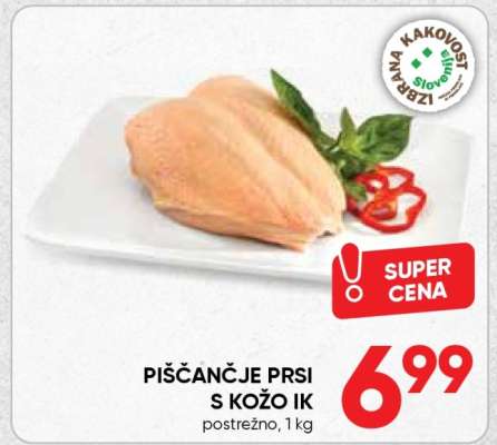 PIŠČANČJE PRSI S KOŽO IK