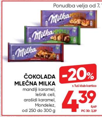 Čokolada Mlečna Milka