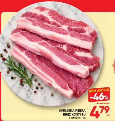 Svinjska rebra brez kosti EU