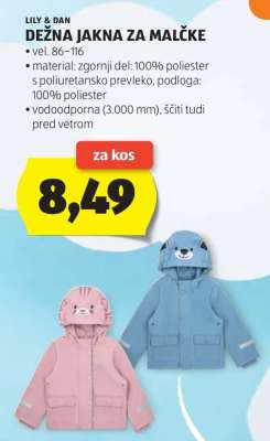 LILY & DAN DEŽNA JAKNA ZA MALČKE