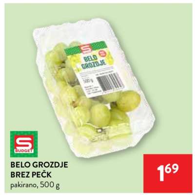 BELO GROZDJE BREZ PEČK