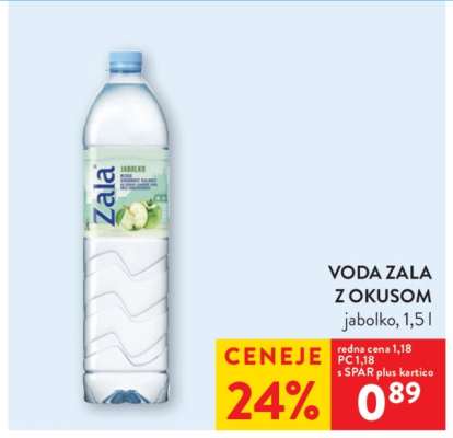 Voda Zala z okusom jabolko, 1,5 l
