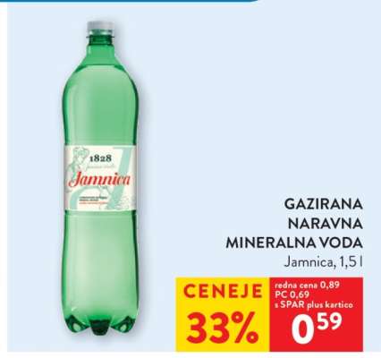 Gazirana naravna mineralna voda Jamnica