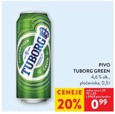 Pivo Tuborg Green