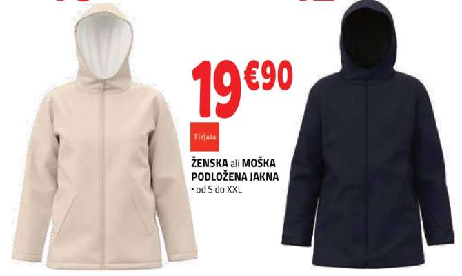 ŽENSKA ali MOŠKA PODLOŽENA JAKNA