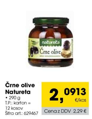 Črne olive Natureta