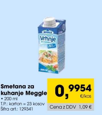 SMETANA ZA KUHANJE MEGGLE