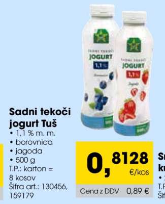 Sadni tekoči jogurt Tuš