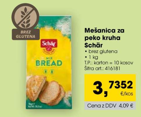 Mešanica za peko kruha Schär
