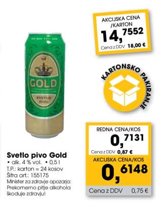 Svetlo pivo Gold