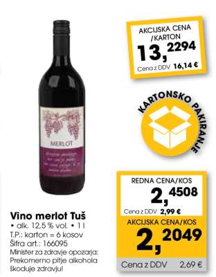 VINO MERLOT TUŠ