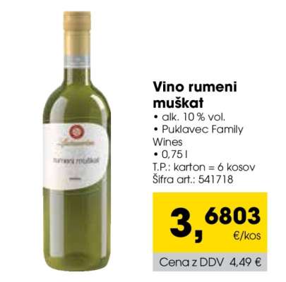 VINO RUMENI MUŠKAT