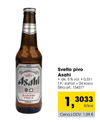 Svetlo pivo Asahi