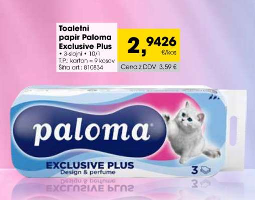 TOALETNI PAPIR PALOMA EXCLUSIVE PLUS