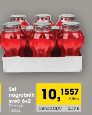 Set nagrobnih sveč 6 + 2