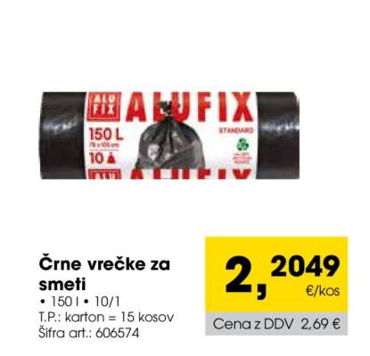 Črne vrečke za smeti