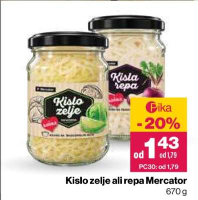 Kislo zelje ali repa Mercator