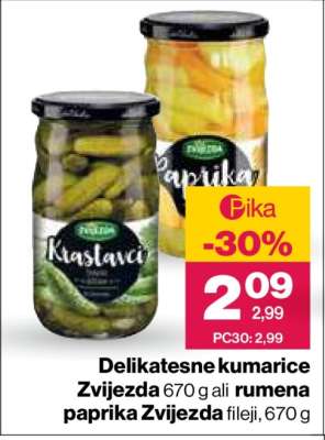 Delikatesne kumarice Zvijezda 670 g ali rumena paprika Zvijezda fileji, 670 g