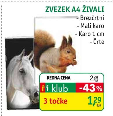 Zvezek A4 Živali