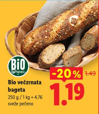 Bio večzrnata bageta