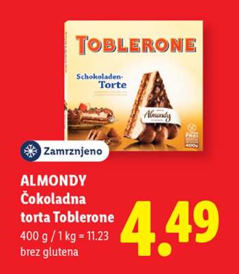 ALMONDY Čokoladna torta Toblerone