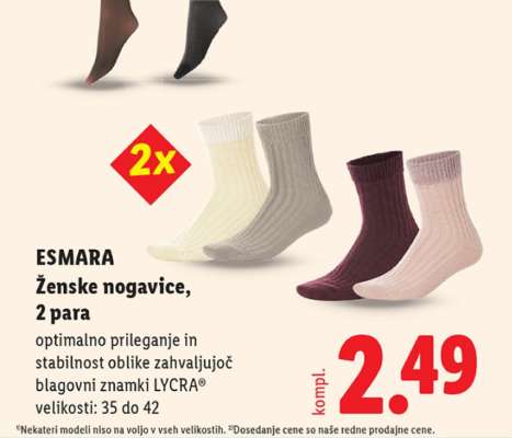 esmara Ženske nogavice, 2 para