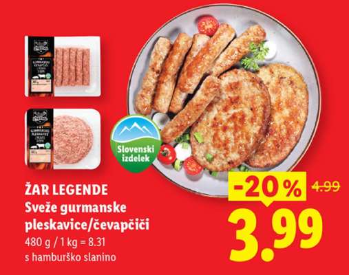 ŽAR LEGENDE Sveže gurmanske pleskavice/čevapčiči