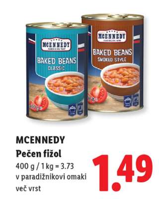 MCENNEDY Pečen fižol