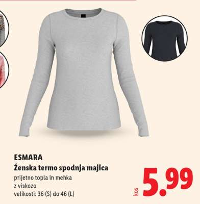 ESMARA Ženska termo spodnja majica