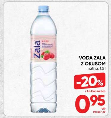 Voda Zala z okusom malina, 1.5 l