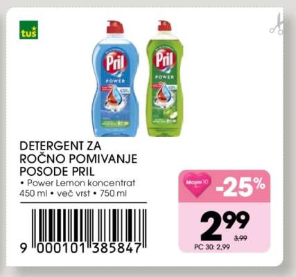 Detergent za ročno pomivanje posode Pril