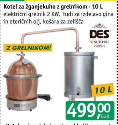 Kotel za žganjekuho z grelnikom - 10 L