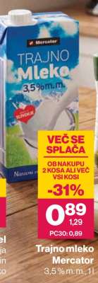 Trajno mleko Mercator