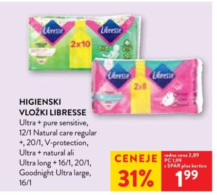 Higienski vložki Libresse