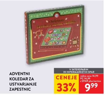 Adventni koledar za ustvarjanje zapestnic