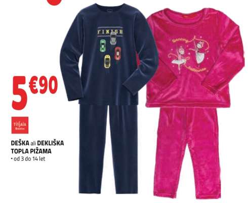 DEŠKA ali DEKLIŠKA TOPLA PIŽAMA