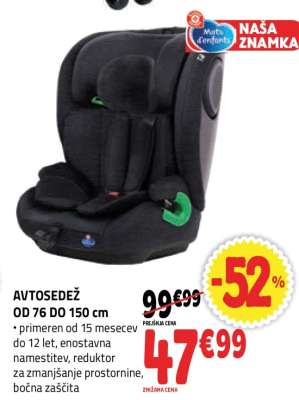 AVTOSEDEŽ OD 76 DO 150 cm