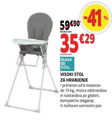 VISOKI STOL ZA HRANJENJE