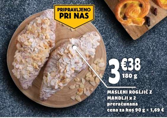 Masleni rogljič z mandlji x 2