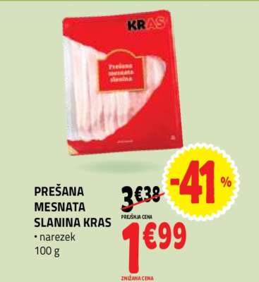 Prešana mesnata slanina Kras